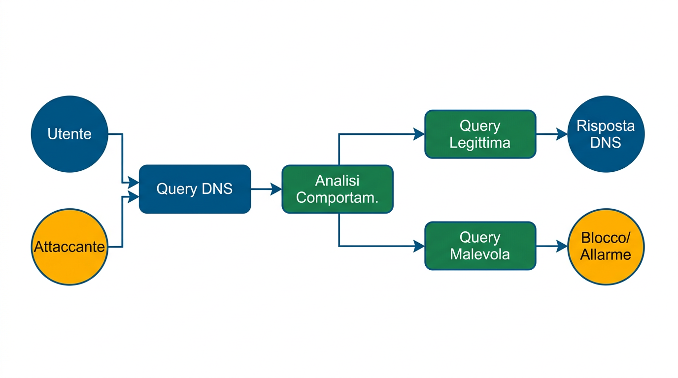 Diagramma: Distinguere query malevole da legittime richiede analisi comportamentale