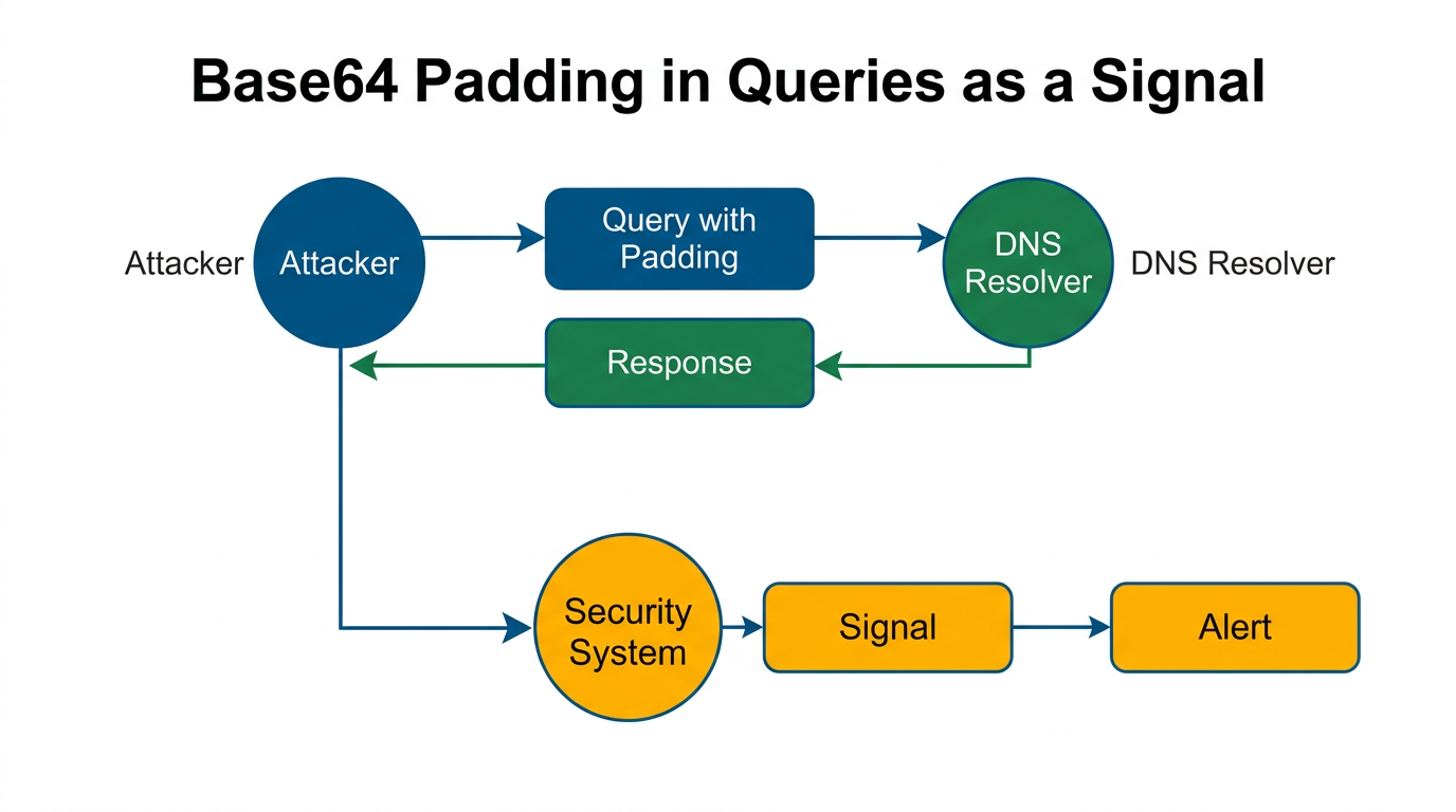 Diagramma: Padding Base64 (`=` o `==`) nelle query è un segnale evidente